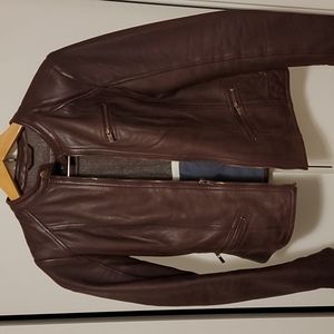 "Black Rivet" brand light lined brown genuine leather jacket. Ladies size M